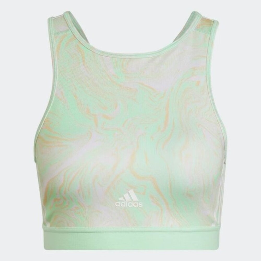New Hyperglam AEROREADY Training Light Support Marble Print Workout Bra Size 2XL